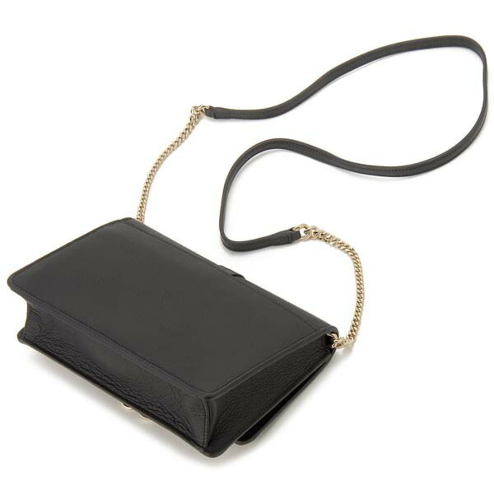 Chloe Alphabet Shoulder Bag Leather Black
